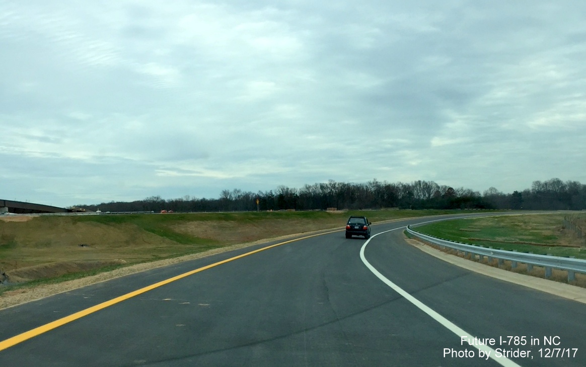View of traffic on new exit ramp to I-785/Greensboro Loop South from US 29 North, by Strider