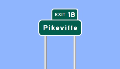 Image of I-795 Pikeville exit sign by Sign Maker software, March 2024