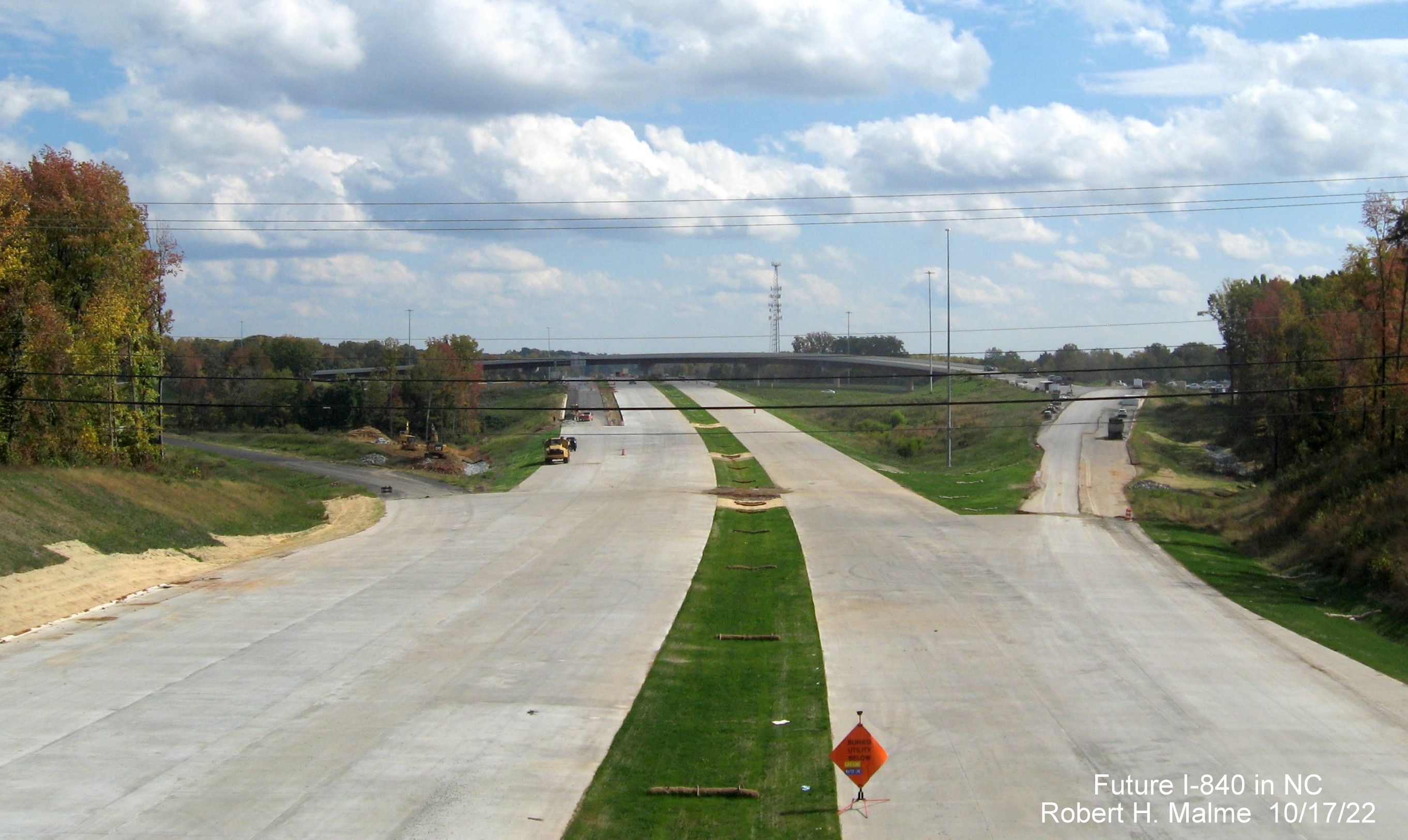 Image of future US 29/I-785 North exit from East I-840/Greensboro Loop from Summit Avenue bridge, October 2022