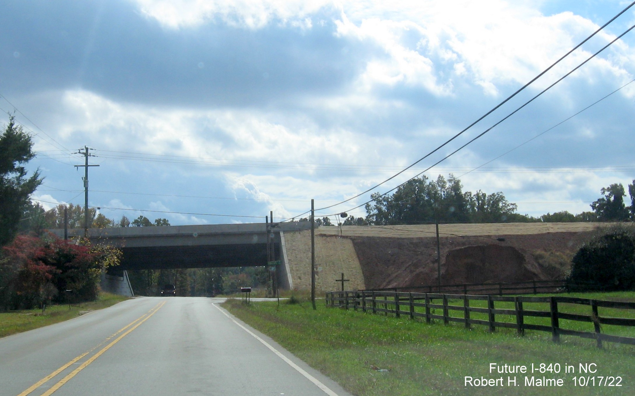 Image of future Greensboro Loop bridge over Lees Chapel Road, October 2022