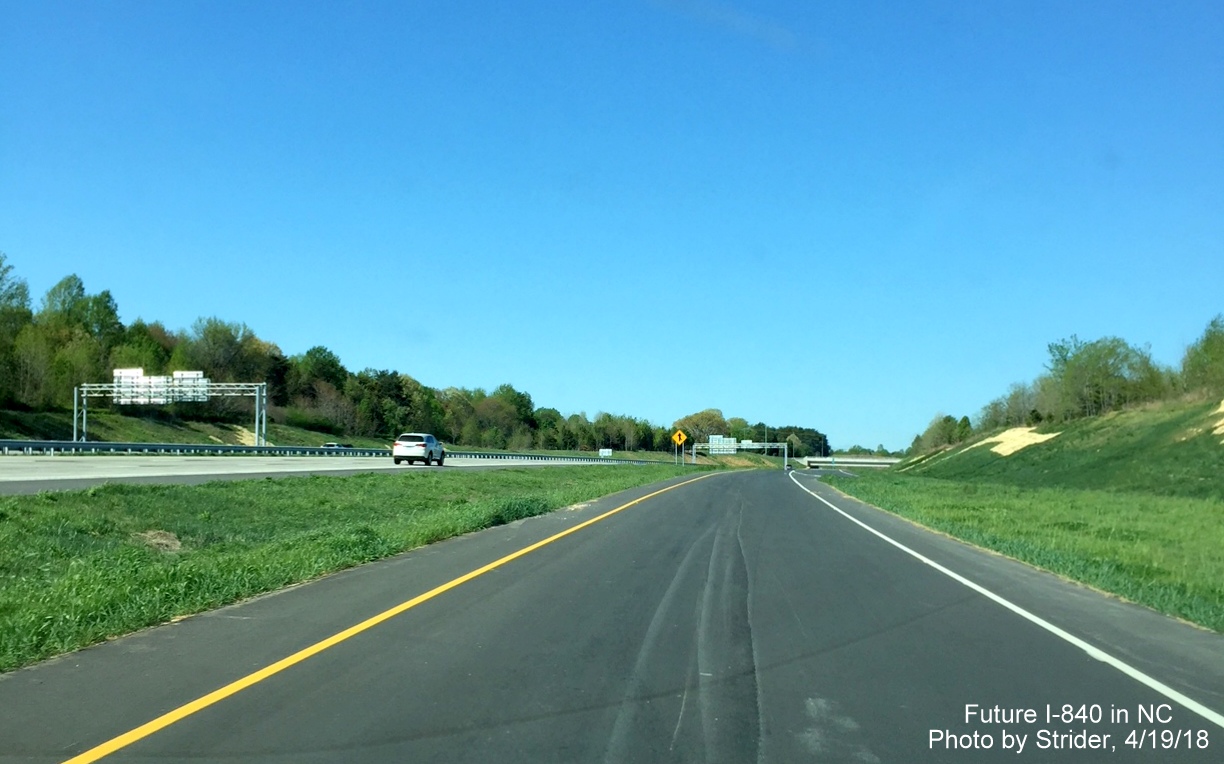 Image of heading down on-ramp to newly opened East I-840/Greensboro Loop, by Strider