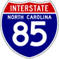 I-85 North Carolina shield image from Shields Up!