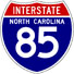 Image of NC Interstate 85 shield, from Shields Up!
