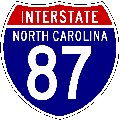 I-87 North Carolina Shield image from Shields Up!