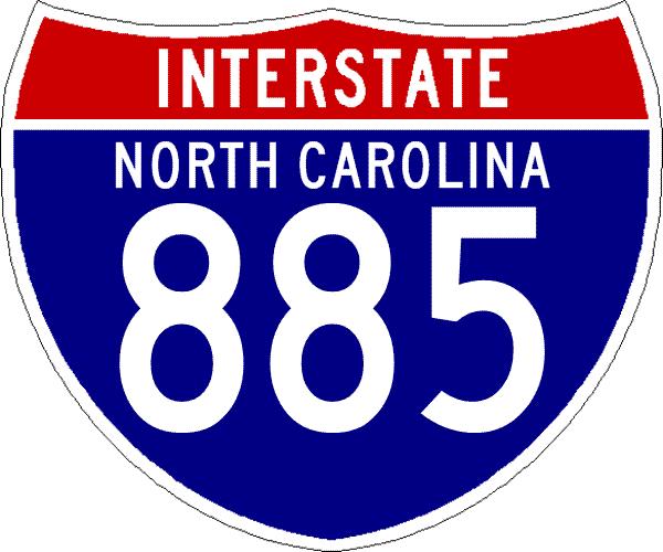 Image of Interstate 885 NC shield, from Shields Up!