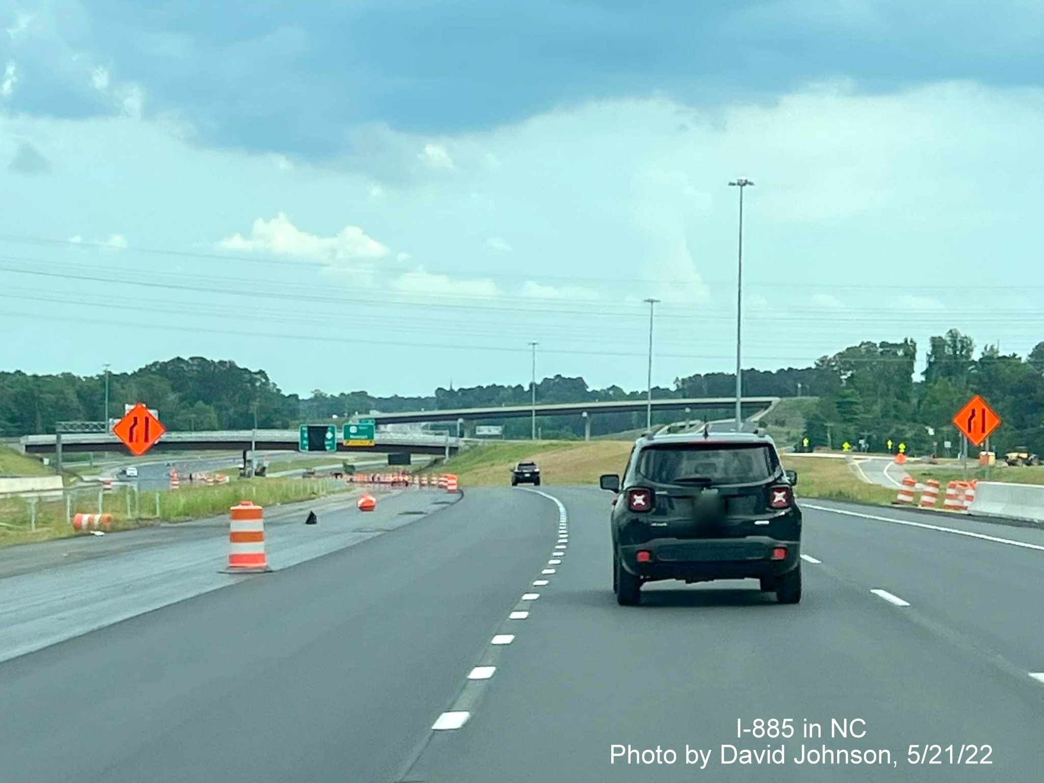Image of unfinished paving along US 70 East (Future I-885 South) in Durham, by David Johnson, May 2022