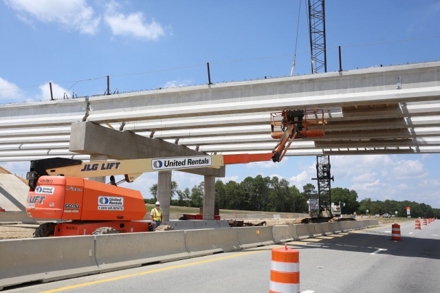 Image of construction progress of O'Berry Road bridge over US 117/Future I-795 south of Goldsboro, 
	  from Goldsboro News-Argusfrom 